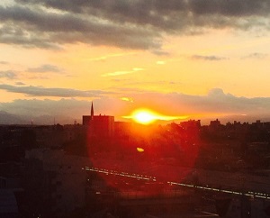 夕日 東京